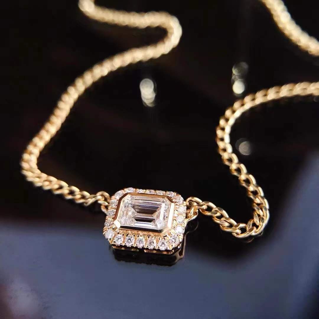 Moissanite Emerald Necklace